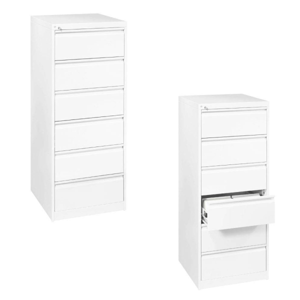 4062084676409 - Acurado Karteischrank verkehrsweiß 6 Schubladen 553 x 590 x 1357 cm 4062084676409 C+P-Möbel